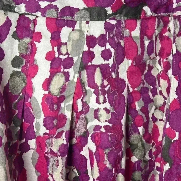 Ann Taylor Abstract Pleated Cotton A-Line Skirt Size 14 - Picture 6 of 9